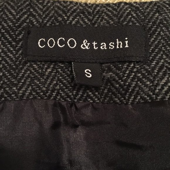 COCO & tashi grey embroidered wool blend full skirt - size S - Picture 7 of 9